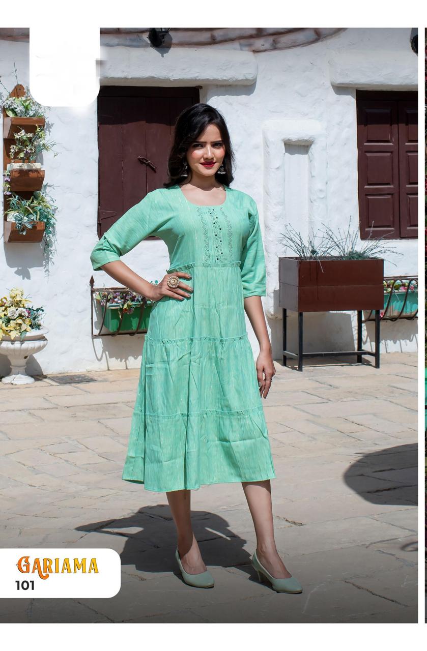 Garima 101 Fancy Casual Daily Wear Rayon Designer Kurti Collection